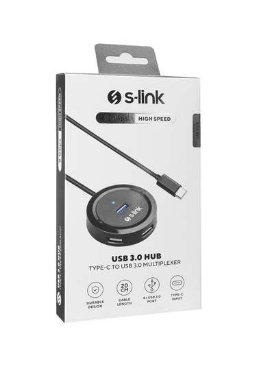 S-link Swapp Sw-u340 4 Port Usb 3.0 Gri Type-c Hub