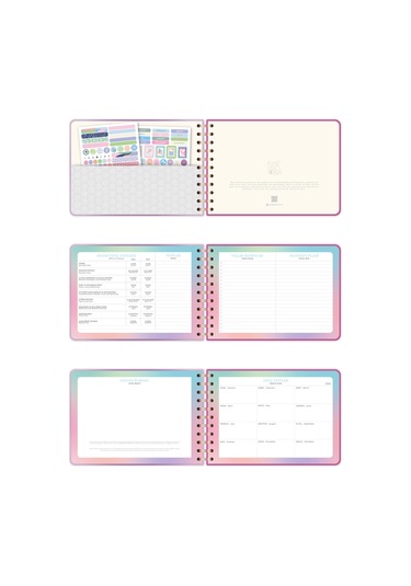 2026 Dikey Haftalık Ajanda Yatay A5 Formda Spiralli Sert Kapak Haftalık Ajanda 21x15 Cm Aura Aura