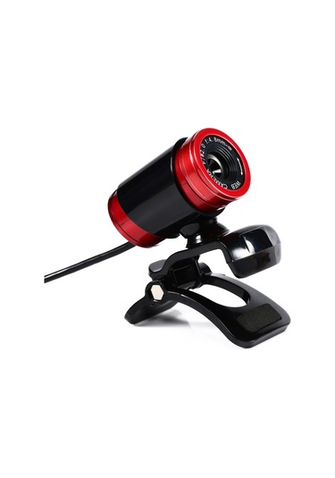 Yaleker Usb 2.0 Web Kamerası, Gürültü Engelleme Mikrofonlu, 300.000 Piksel, 360 Dönebilen, Otomatik Beyaz Dengesi, Masaüstü Ve Dizüstü Bilgisayarlar İçin, Siyah-kırmızı