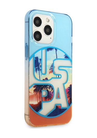 Apple Uyumlu iPhone 14 Pro Max Case U.s. Polo Assn. Color Leaf Printed Design Cover Turuncu