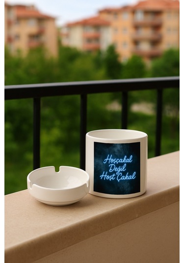 Porselen Baskılı Küllük - Hoşça Kal