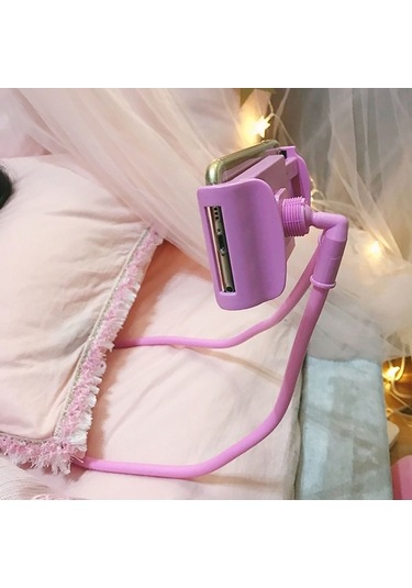 Sandwich Esnek Bükülebilir Boylu Plastik Telefon Tutucu, 360 Döner, Dikey-yatay Kaldırma, Elini Serbest Bırakır, Beyaz Ev/ofis