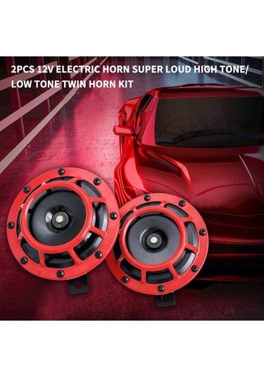 Springsun 12v 115db Demir Çift Tonlu Araba Klinesi, Elektrikli Araçlar/motosikletler İçin, 2 Adet, Sarı Renk, 435hz/335hz Frekansı