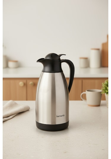Bernardo Grandio Çelik Termos Inox 2 Litre Gümüş - Gri
