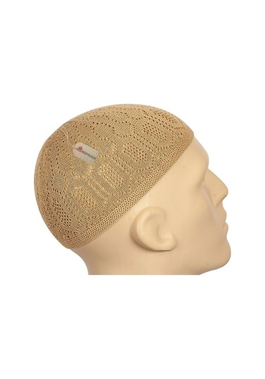 Mercan Namaz Takkesi, Makine Örgüsü Esnek Takke - 12 Adet Açık Gri