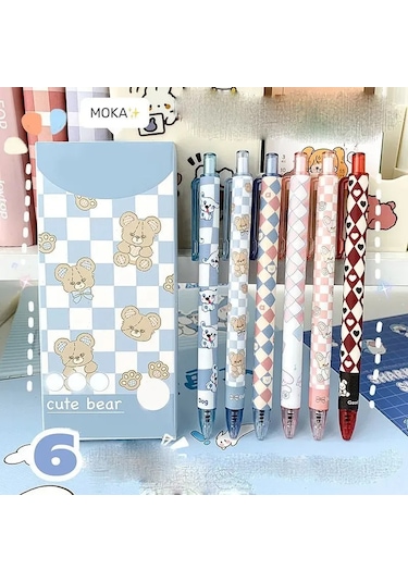 Teltree Mr.paper 6'lı Roller Kalem Seti - Hızlı Kuruyan Siyah Mürekkep, 0.1mm Uç, Plastik Gövde, Hem Sol Hem Sağ El İçin Gümüş