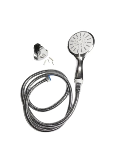 Spiral Hortumlu 4 Kademeli Krem El Duşu Başlığı Banyo Duş Seti Gri