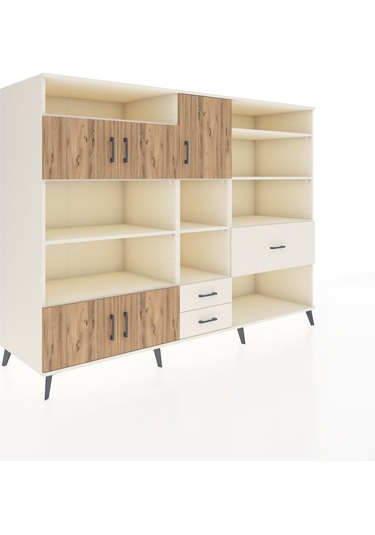 Kronos Dolap 13 Raflı 3 Çekmeceli 5 Kapaklı 220x59x163 Aytaşı-çam Aytaşı-çam/aytaşı