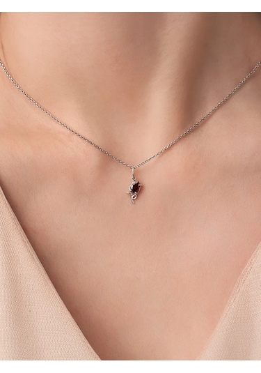 Uvelirnye Tradicii Doğal Granat Taşlı 925 Ayar Gümüş Kolye 148690748