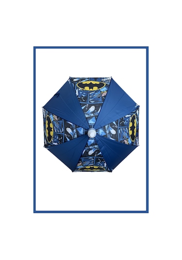 Lisanslı Badman Çocuk Şemsiyesi- 8 Telli - Pvc Kılıflı - 6-13 Yaş Mavi