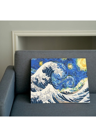 Sayılarla Boyama Seti 40 X 50 Cm Tuval Şasesine Gerili Geceler D