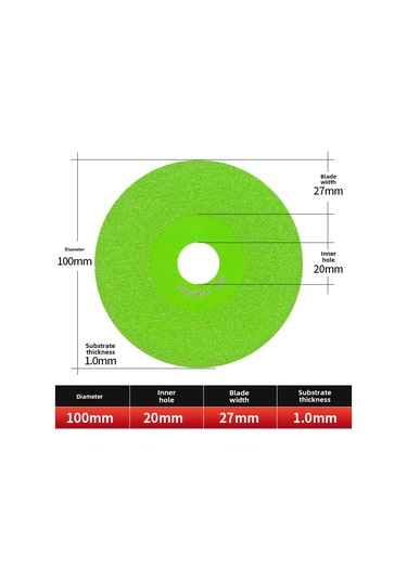Maiyame Mermer Seramik Fayans Taşlama Kesme Aleti - Köşe磨 Makinesi İçin Elmas Testere Φ100x27mm, B Kalite, İkame Parça