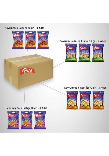 Paşa Karışık Kuruyemiş 12 x 70 G
