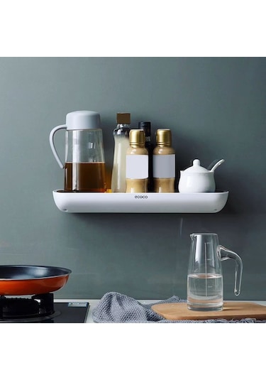 Ecoco Duvara Yapışkanlı Banyo Ve Mutfak Düzenleme Rafı Beyaz