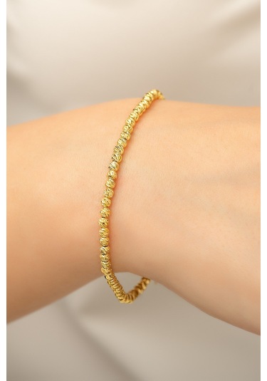 Dorica Toplu Renkli 14 Ayar Altın Kaplama 925 Ayar Gümüş Bileklik