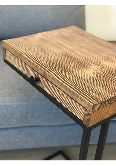 Lambada Masif Ahşap,Çekmeceli Yan Sehpa