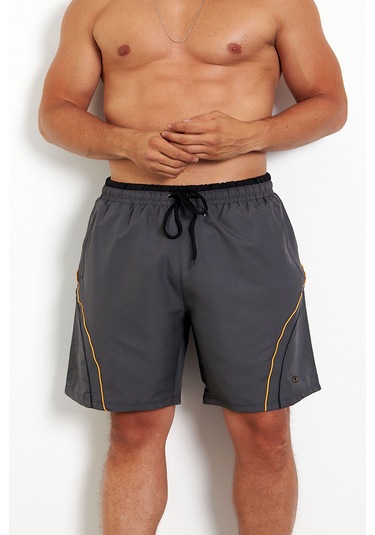 Enrico Ferry Erkek Orta Gri Büyük Beden Deniz Şortu Edy2518b-og Gri