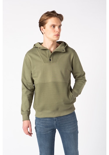 Vigoss Erkek Kapşonlu Sweatshırt 62136-30034 - Haki