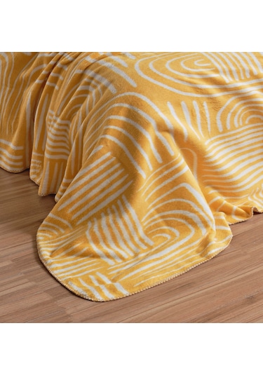 Pamela Çift Kişilik Battaniye 200x220 Cm Sarı