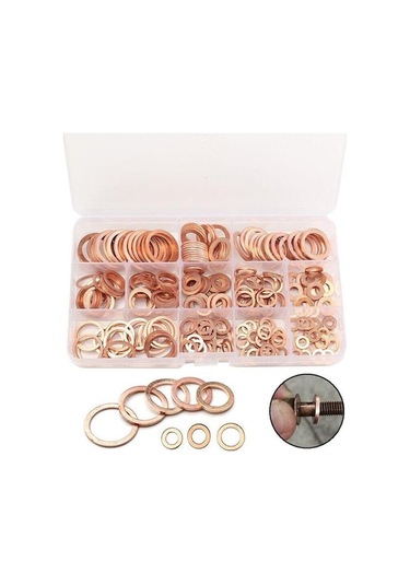 Novahub Bakır Kırma Pul Conta Seti Düz Ringa Conta Çeşitleri Kiti 280pcs