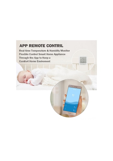 Ximistore9 Akıllı Wıfı Sıcaklık Ve Nem Sensörü, Pilsiz, Uzaktan İzleme İmkanı