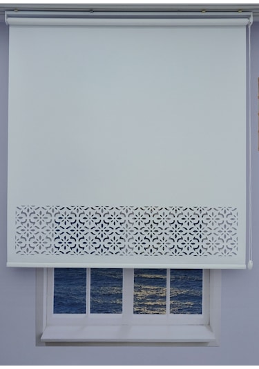 Lazer Kesim Kalın İthal Mat Stor Perde - 30 Cm Lazer Yüksekliği 001