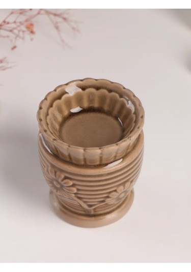 Simalend Aroma Lambası Seramik Çiçeklenme Koyu Gri 397519761