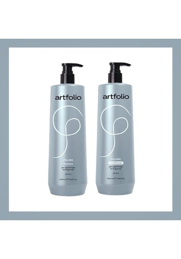 Artfolio Kırılgan Saçlar İçin Dolgunlaştırıcı Şampuan 1l & Saç Kremi 1l Set İşlem Görmüş