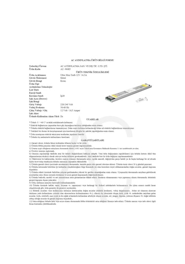 16,5a Ultra Slim Led Trafo