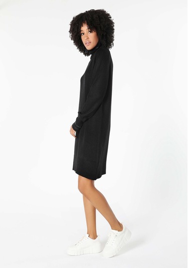Colins Regular Fit Düz Kadın Siyah Uzun Kol Elbise Cl1061449 Q1.v1 Blk Siyah
