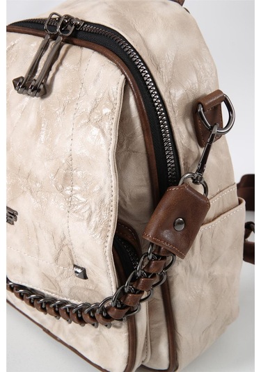 Ççs 17635 Kadın Omuz Ve Sırt Çantası Kırık Beyaz