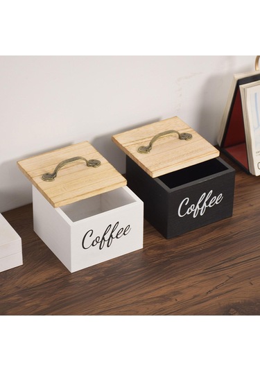 Suntek Kapaklı Kahve Pod Tutucu Tezgah Mutfak Masası Için Çok Beyaz