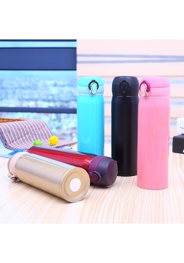 Ebitda 450ml Yaratıcı Paslanmaz Çelik Vakum Şişe, Sızdırmaz, Isı Koruma, Taşınabilir Matara Kırmızı