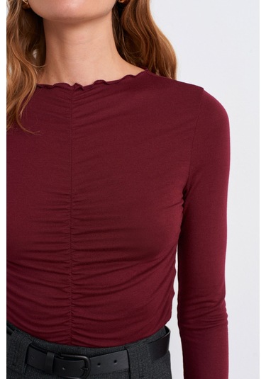 Dilvin 32112 Büzgülü Top-bordo Bordo