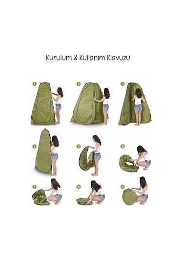 Efsane Kamp - Büyük Duş Wc Soyunma Çadırı - Otomatik - 150x150x19 Siyah