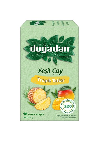 Doğadan Yeşil Çay Bardak Poşet 20 Li 4 Lü Karma Paket