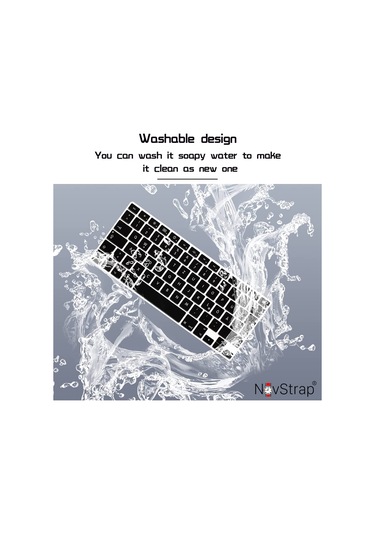 Novstrap  Macbook Air M3 13.6 İnç A3113 İle Uyumlu Türkçe Q Klavye Siyah Klavye Koruyucu Kılıf Karışık Çok Renkli