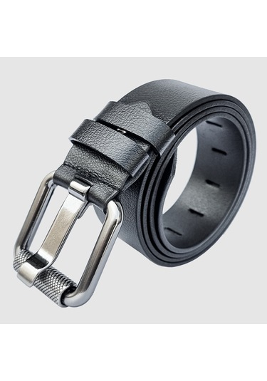 Rich Smith %100 Hakiki Deri Kemer Erkek Spor Krom Roll Toka 4,2 C Siyah