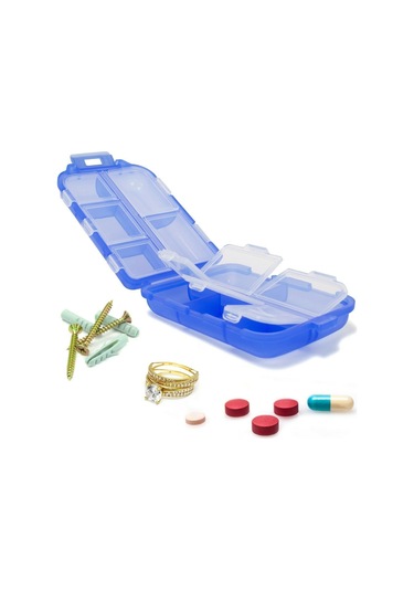 Seyahat Taşınabilir Organizatör 10 Izgara Nem Geçirmez Hap Kutusu Beyaz