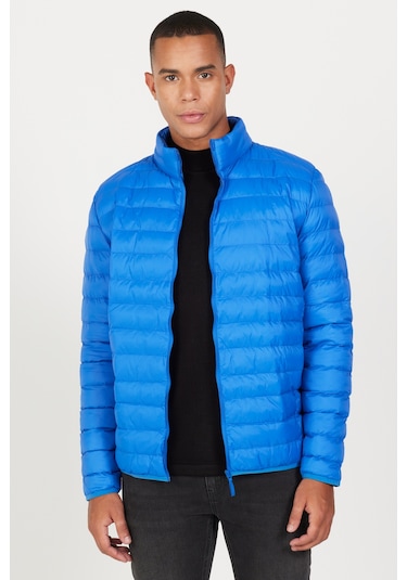 AC&Co / Altınyıldız Classics Erkek Saks Standart Fit Normal Kesim Dik Yaka Mont Saks