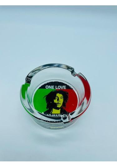 Alcan Marka Cam Küllük Isıyadayanıklı Bobmarley Kültablası //85mm