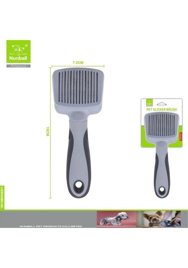 Nunbell Otomatik Temizlenen Metal Dişli Kedi Ve Köpek Fırçası 19 Cm