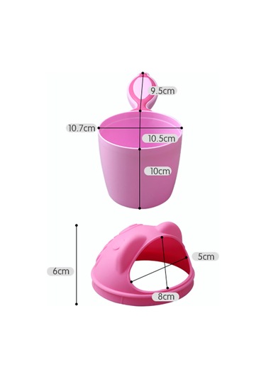 Xindoker Yeşil Bebek Şampuan Cupu - Pp Malzeme, Göz Koruyucu, Kolay Kullanıma Uygun, Çiçek Sulama + Diş Fırçası Kupsu Fonksiyonu