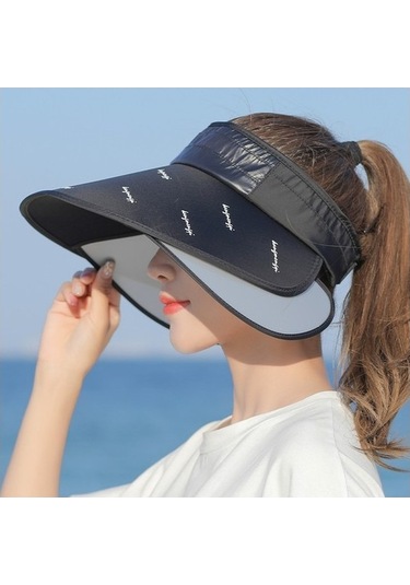 Kadınlar İçin Uv Koruma Sağlayan Şık Güneşlikli Yaz Şapkası Siyah