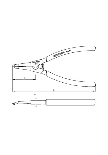 Ceta Form N23-38 Özel Segman Pensesi 210 Mm Eğik Ağız-Merkezleme