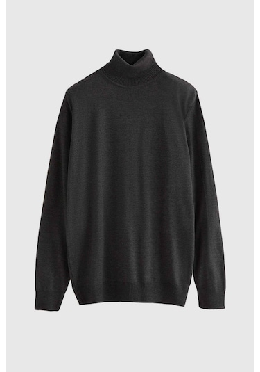 Ds Damat Regular Fit Antrasit Pamuk Karışımlı Balıkçı Yaka Triko Kazak 5HF06ORT12007 Antrasit