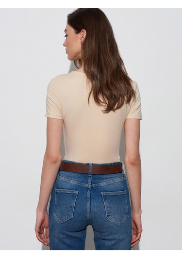 Dilvin 32758 V Yaka Kısa Kollu T-shirt-taş
