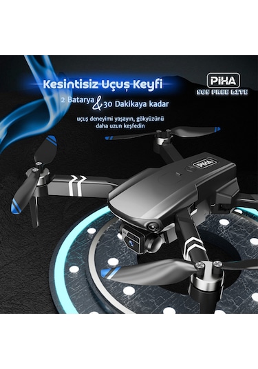 S65 Free Lıte 2 Batarya, 30 Dakika Uçuş, 1080p Çift Esc Kamera, Fırçasız Motorlu Drone/app Kontrlü/siyah