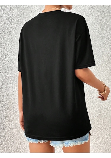 Unisex Atatürk Tasarım Basklı Tshirt Siyah