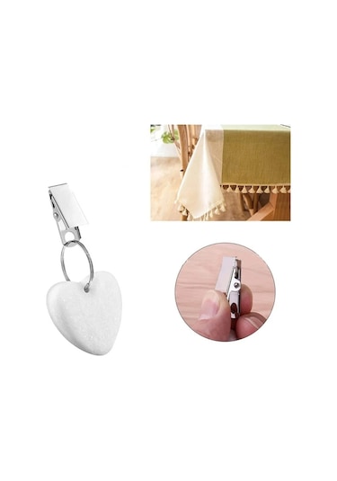 White-4pcs/set Masa Örtüsü Ağırlıkları Mermer Taş Masa Örtüsü Sabitleme Klip Tutucu Aile Partisi Kamp Bahçe Piknik Malzemeleri İçin